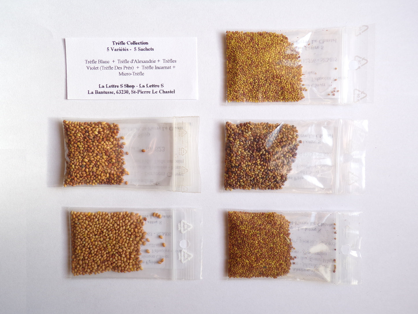 Offre Trèfle : 5 Variétés - 5 Sachets (Engrais Vert)
