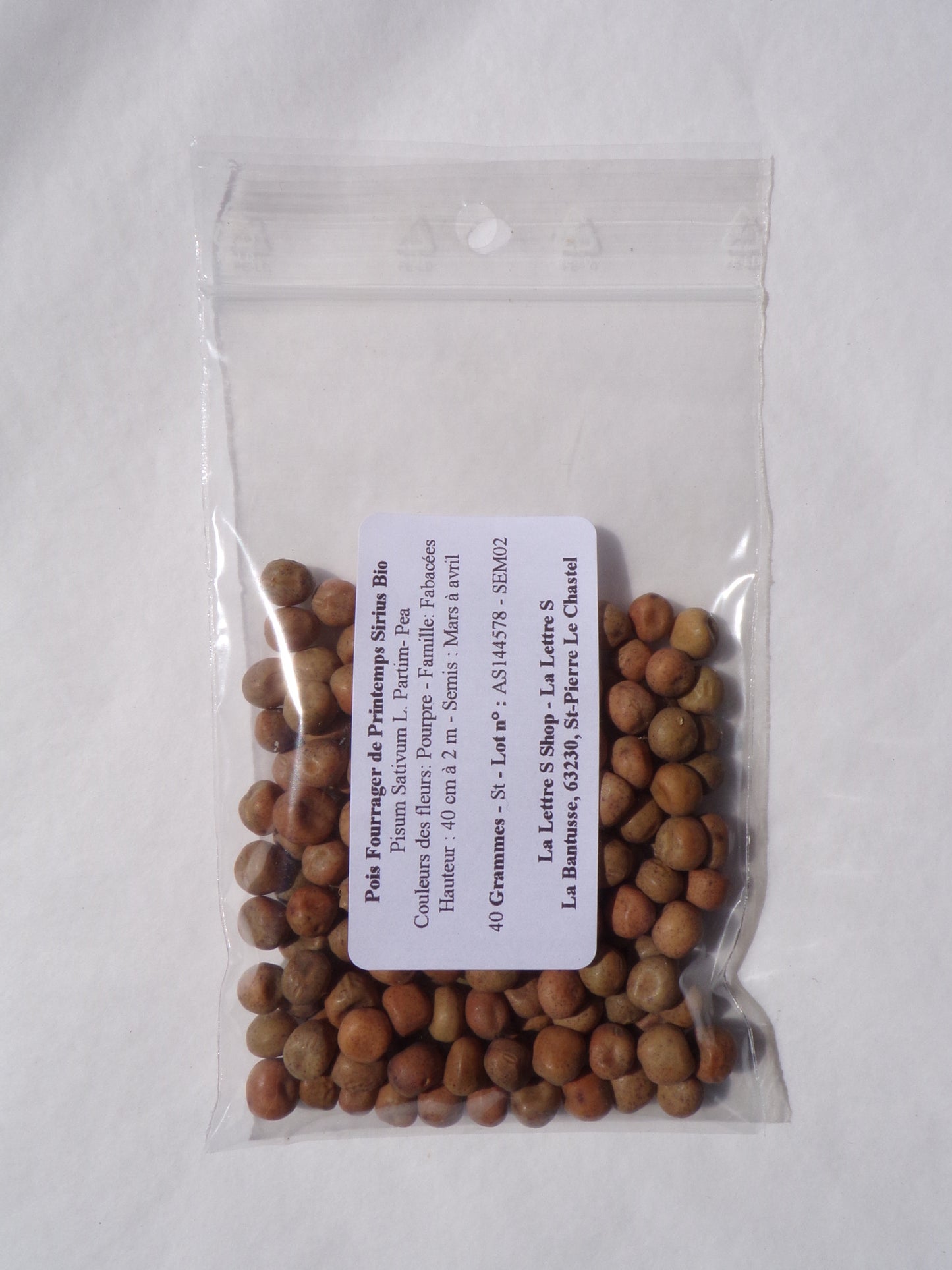 Pois Fourrager de Printemps - Pisum Sativum L. Partim (Engrais Vert) SEM02