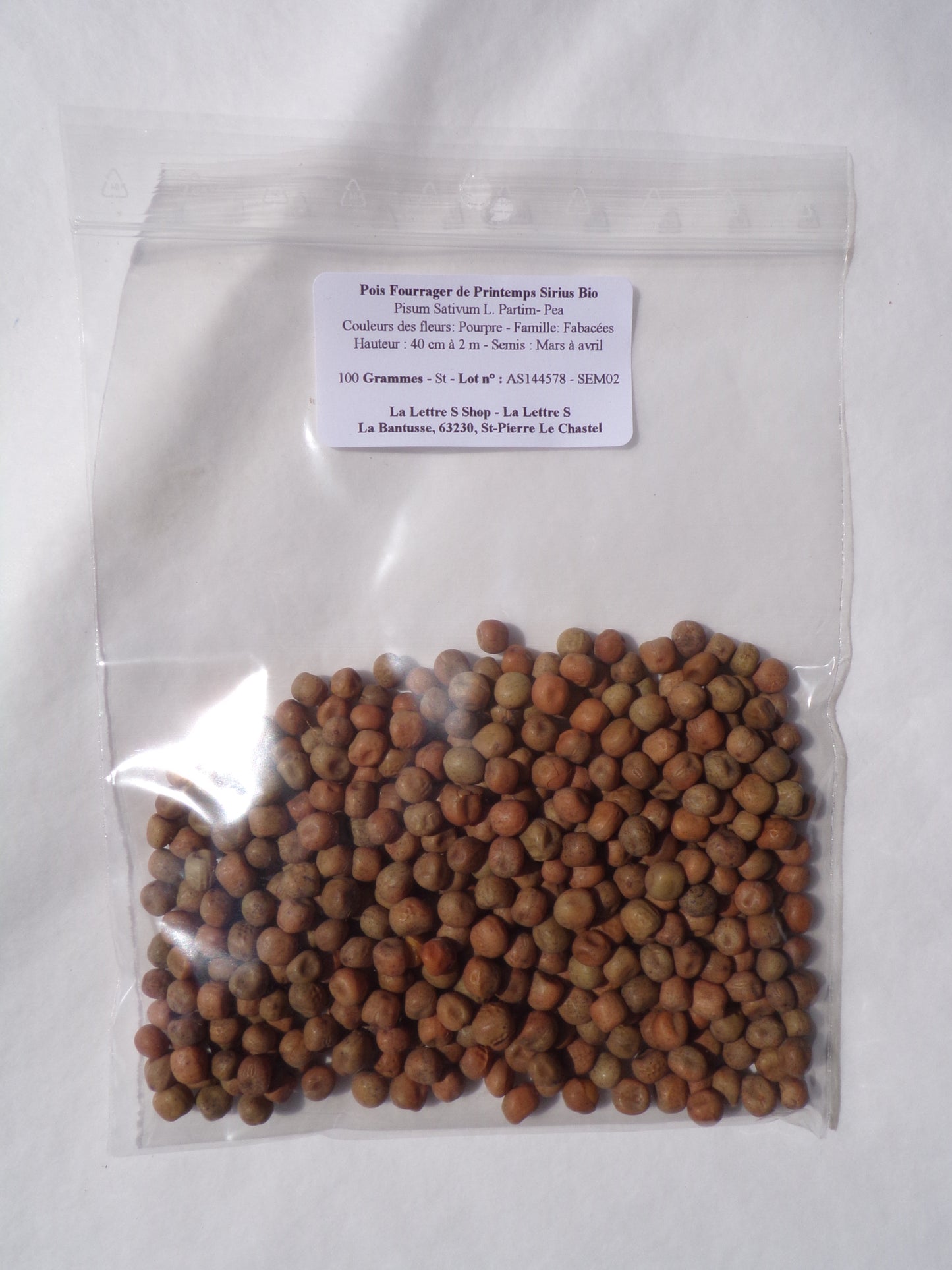 Pois Fourrager de Printemps - Pisum Sativum L. Partim (Engrais Vert) SEM02