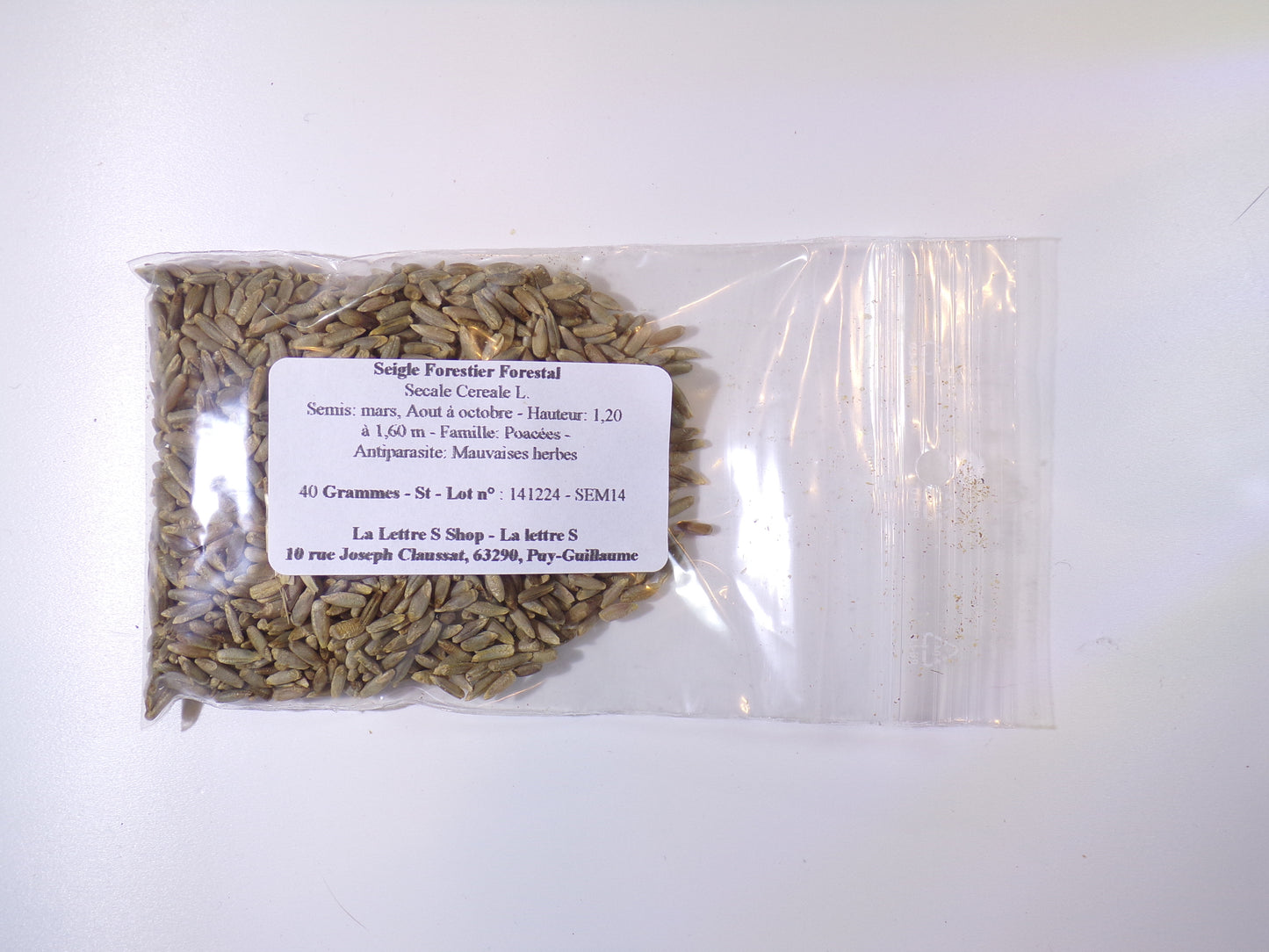 Seigle Forestier - Secale Cereale L. (Engrais Vert) SEM14