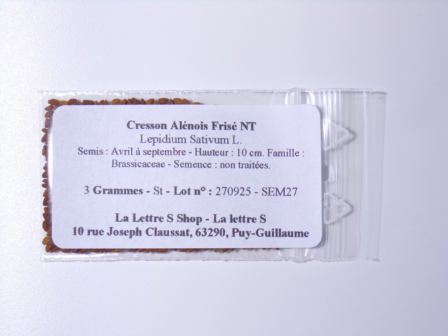Cresson Alénois Frisé NT - Lepidium Sativum L. - SEM27